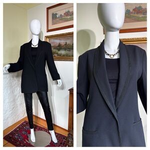 Sarah Johnson Tuxedo Style Black Crepe Blazer Jacket